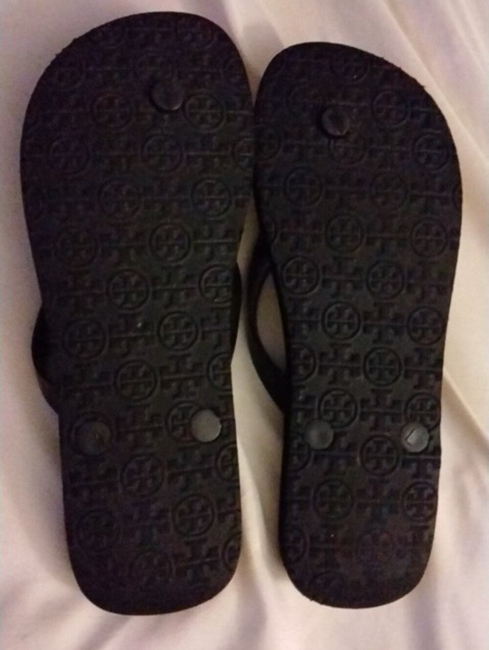 Tory Burch Black and White Zebra-Print Logo Flip Flops - Picture 4 of 8